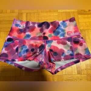POPFLEX Multicolor Watercolor Athletic Shorts - Pink Purple Blue